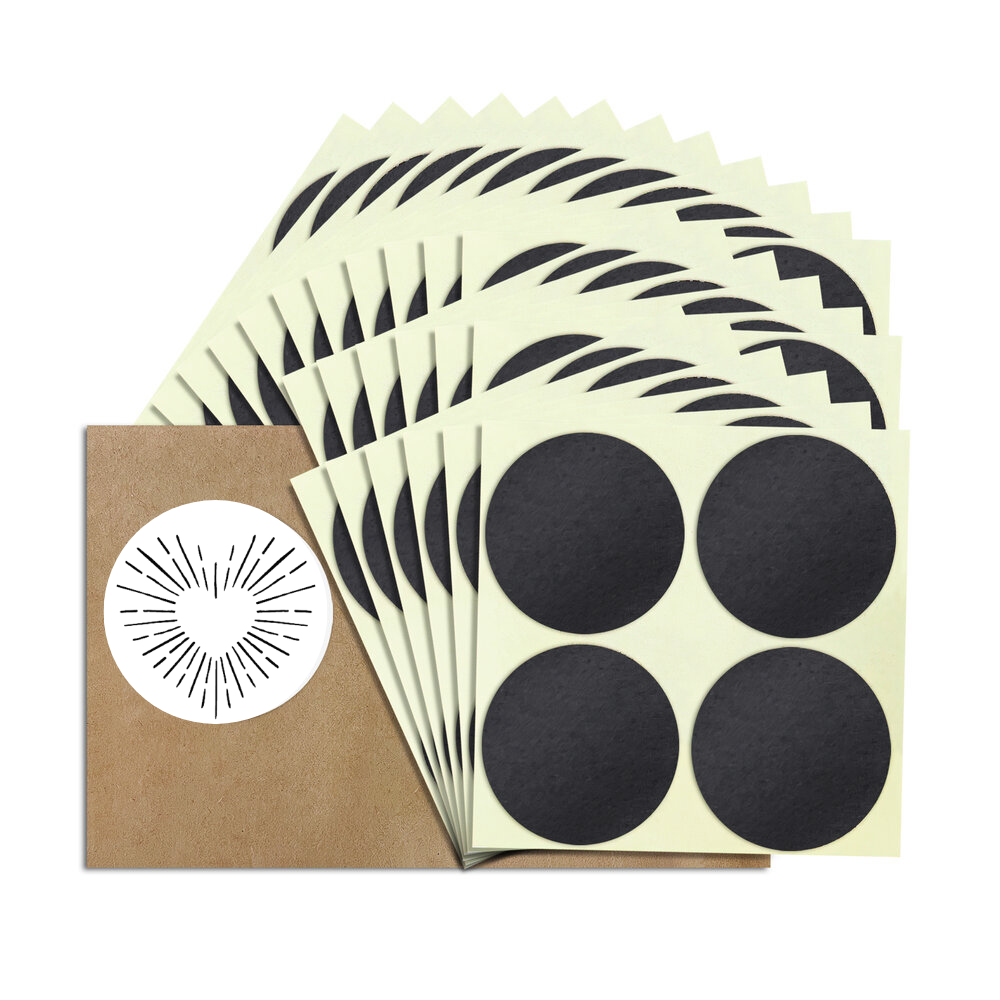 1.5" Circle Charcoal Striker Stickers - Set of 100