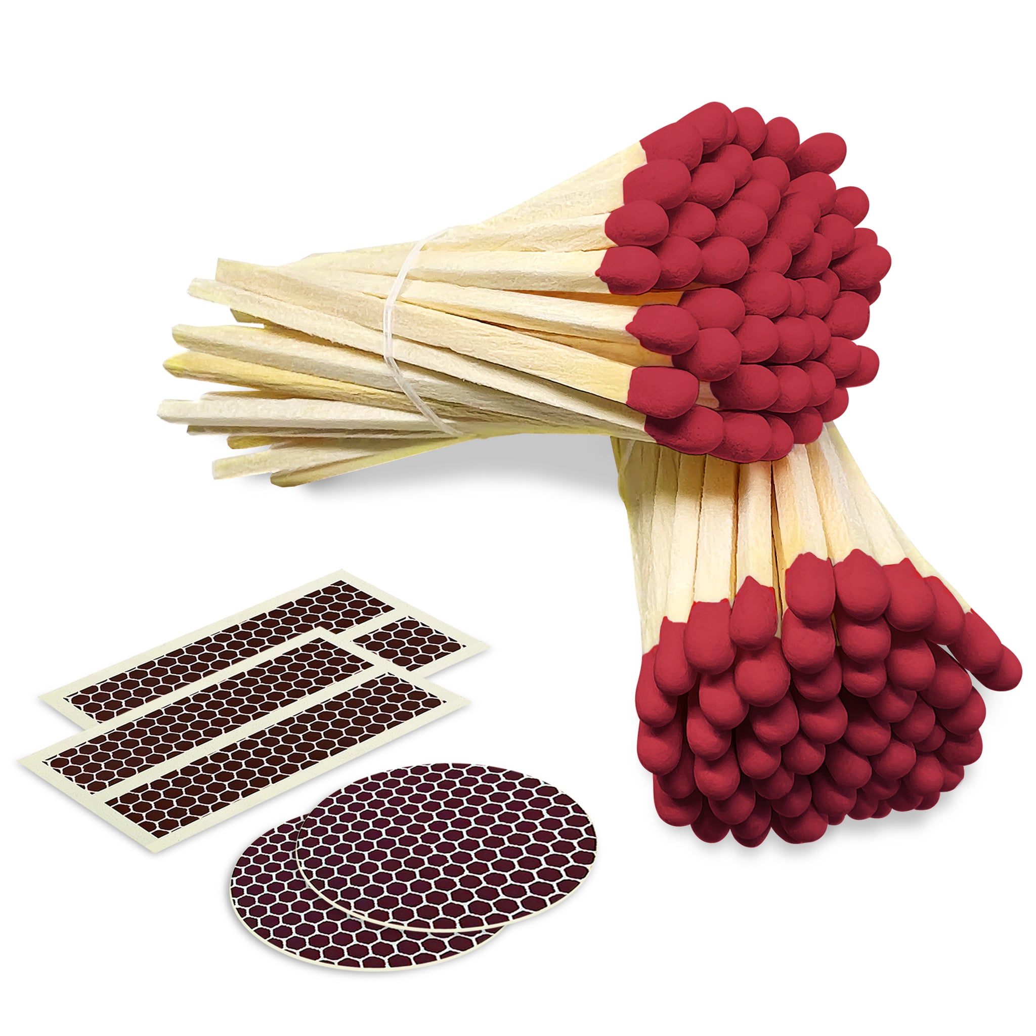 Match Stack. Red 4” Deep Red Safety Matches - 100 Matchsticks