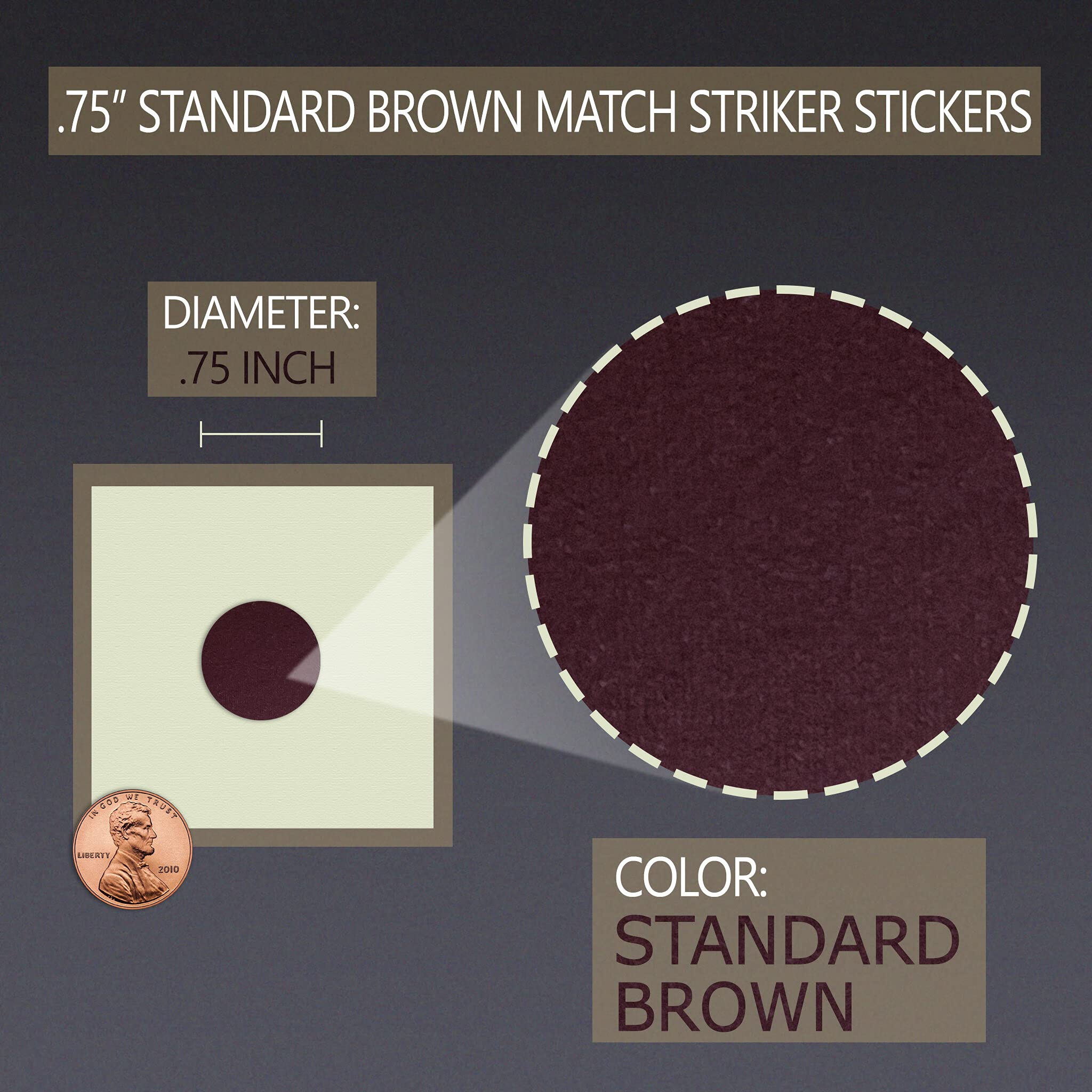 .75" Circle Brown Striker Stickers - Set of 24